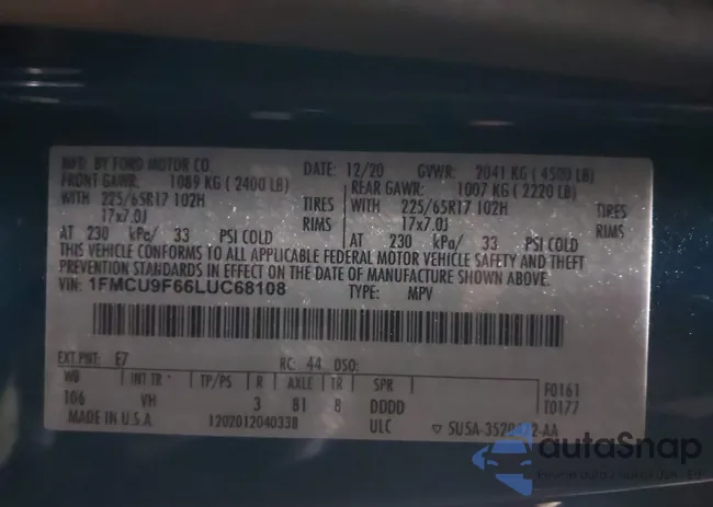 1FMCU9F66LUC68108: 41377152