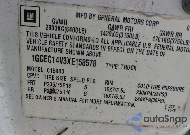 1GCEC14V3XE158578: 41377846