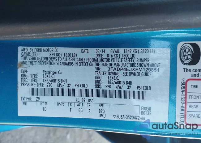 3FADP4EJXFM129851: 41377853