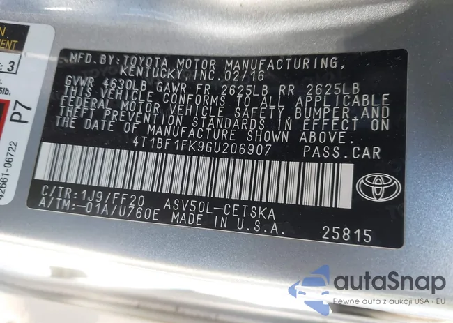 4T1BF1FK9GU206907: 41378927