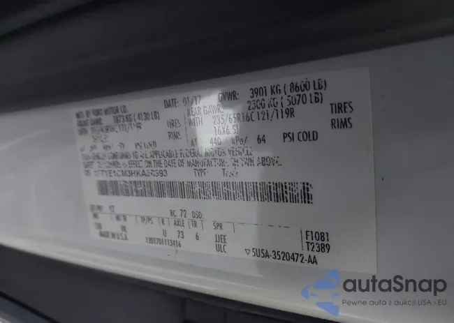 1FTYE1CM3HKA56393: 41381136