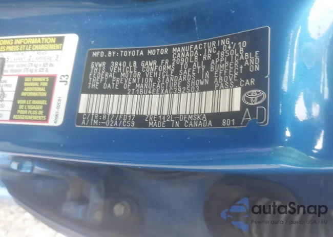 2T1BU4EEXAC392503: 41383931