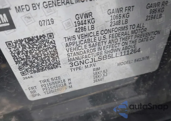 3GNCJLSB5LL111264: 41385302