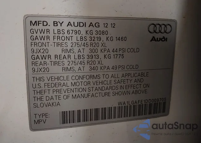 WA1LGAFE1DD009705: 41390712