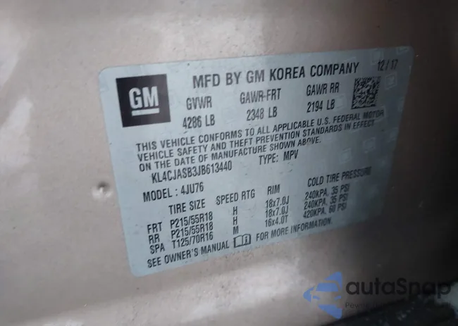 KL4CJASB3JB613440: 41393033