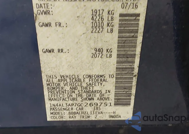 1N4AL3AP7GC269751: 41393858