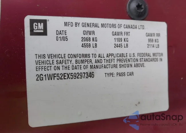 2G1WF52EX59297346: 41396980