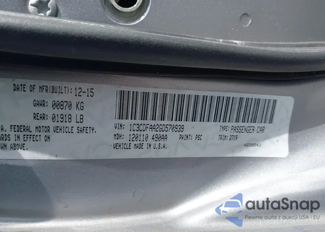 1C3CDFAA2GD570939: 41396593