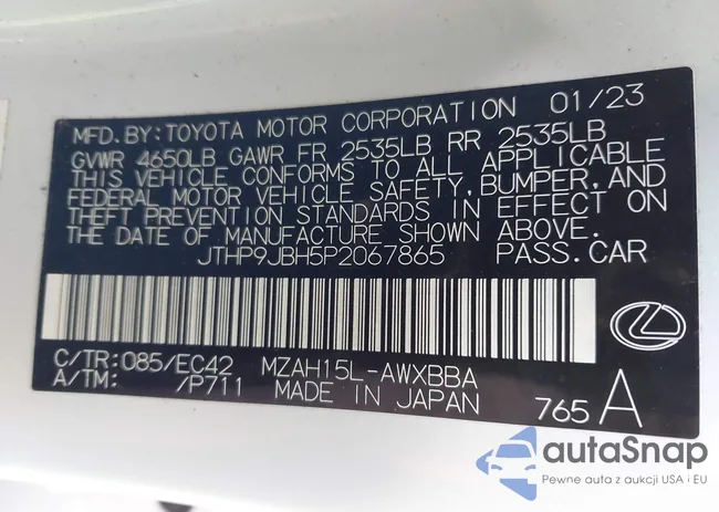 JTHP9JBH5P2067865: 41397669