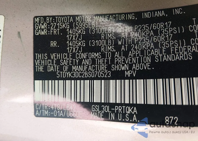 5TDYK3DC2BS070523: 41399259