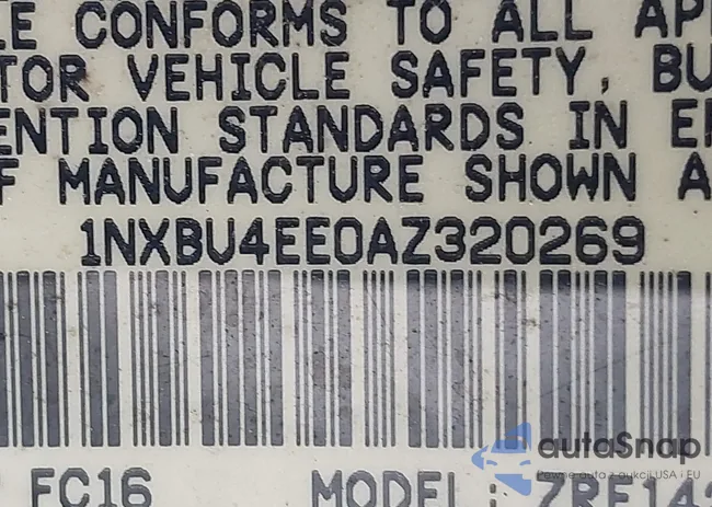 1NXBU4EE0AZ320269: 41399514