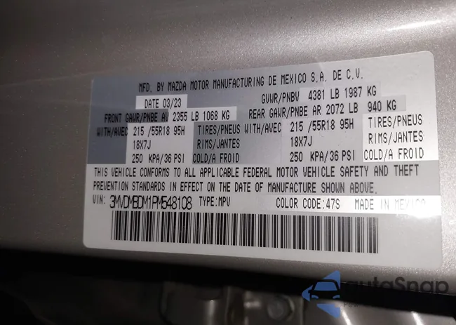 3MVDMBDM1PM548108: 41401377