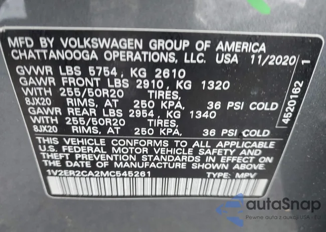 1V2ER2CA2MC545261: 41402394