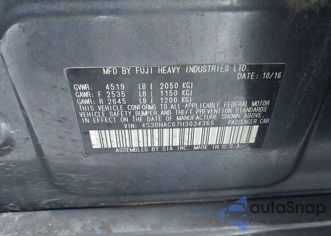 4S3BNAC67H3034365: 41403080