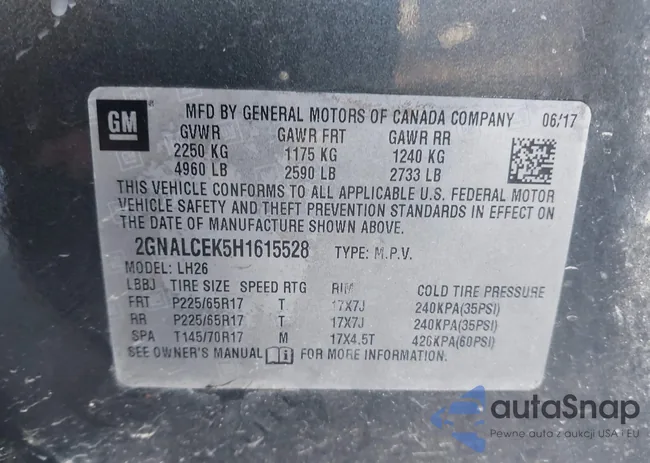 2GNALCEK5H1615528: 41402614