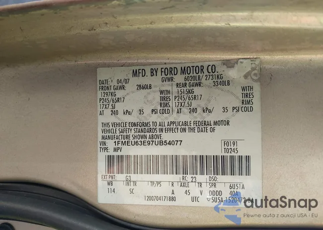 1FMEU63E97UB54077: 41404018