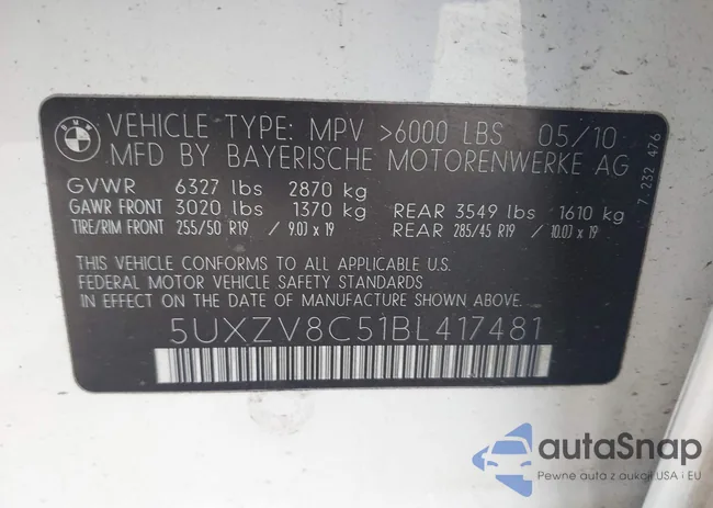 5UXZV8C51BL417481: 41404383