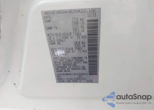 5N1AR2MNXEC650905: 41405085