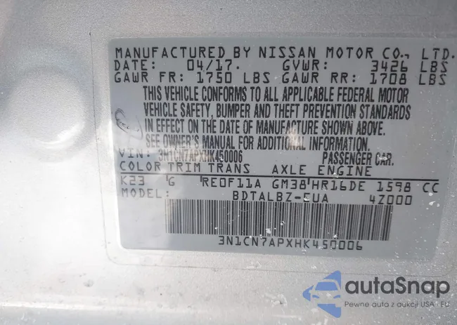 3N1CN7APXHK450006: 41406310