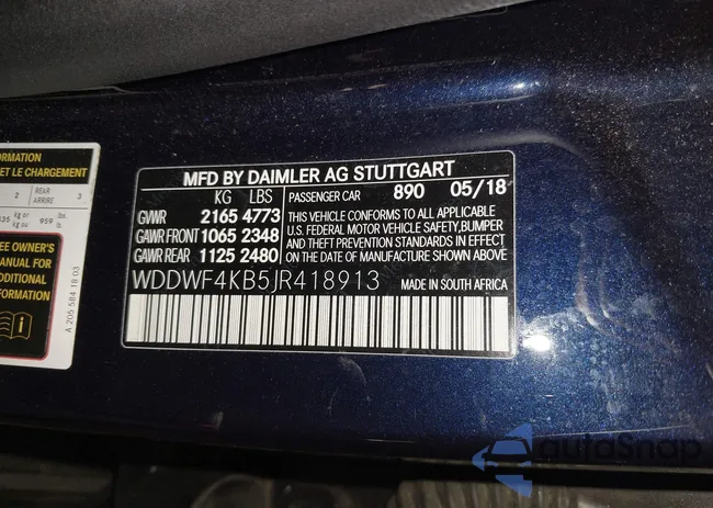 WDDWF4KB5JR418913: 41405627