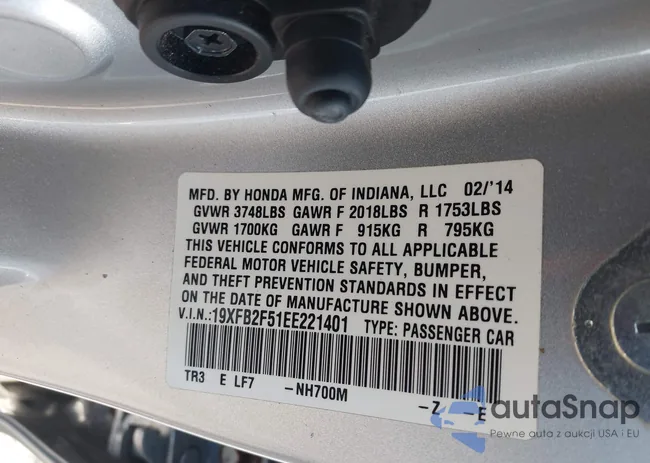 19XFB2F51EE221401: 41409474