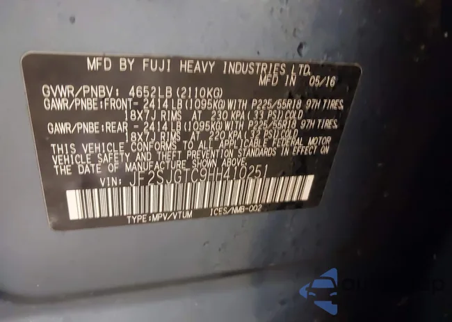 JF2SJGTC9HH410251: 41411079