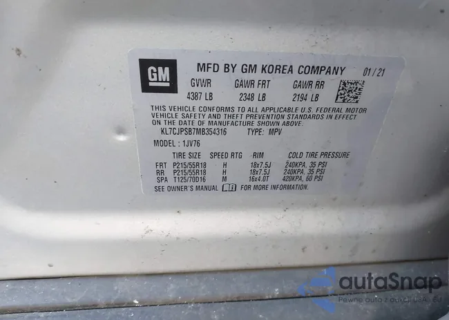 KL7CJPSB7MB354316: 41411151