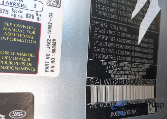 SALWR2RU8KA863989: 41410657