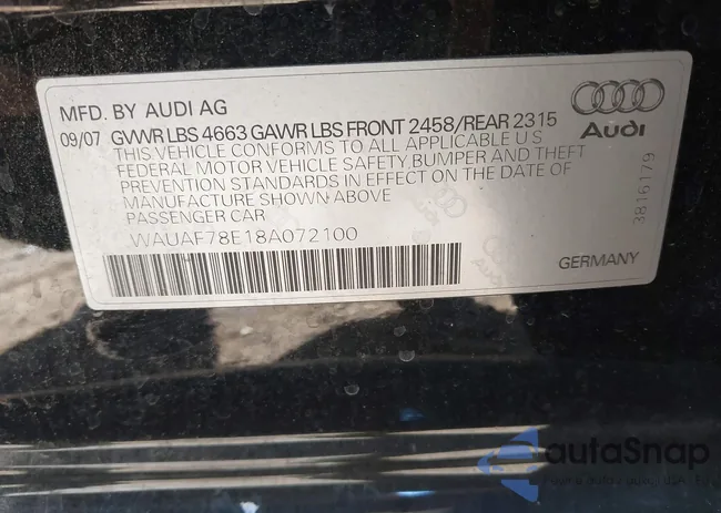 WAUAF78E18A072100: 41414190