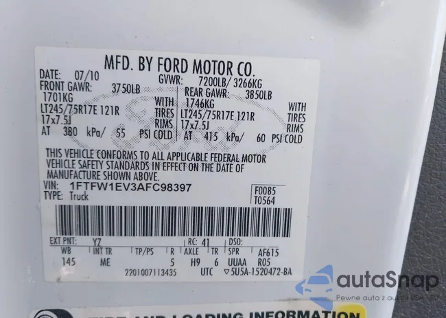 1FTFW1EV3AFC98397: 41416966