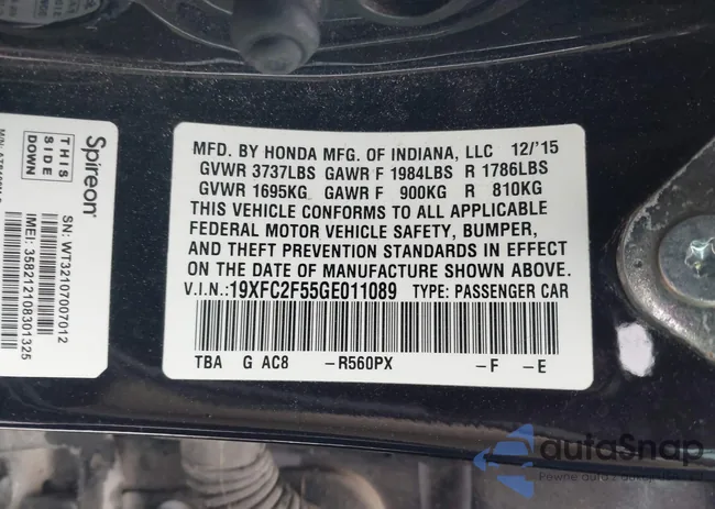 19XFC2F55GE011089: 41417441