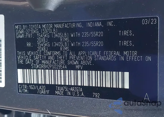 5TDKDRBH2PS029544: 41416732