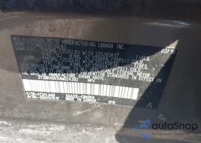 2T3DK4DVXAW024392: 41418208