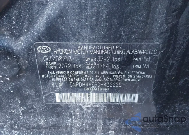 5NPDH4AE6DH432225: 41422243