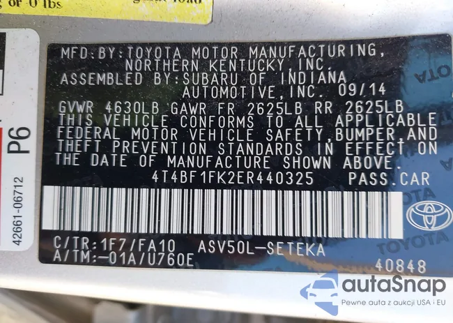 4T4BF1FK2ER440325: 41423301