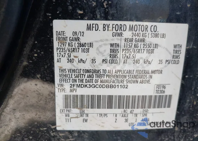 2FMDK3GC0DBB01102: 41422823