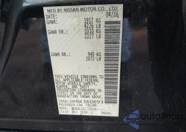 1N4AL3AP8GN360693: 41427045