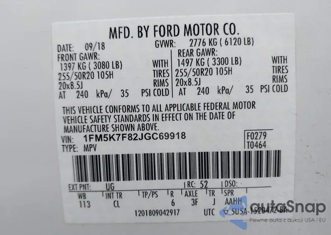 1FM5K7F82JGC69918: 41427239