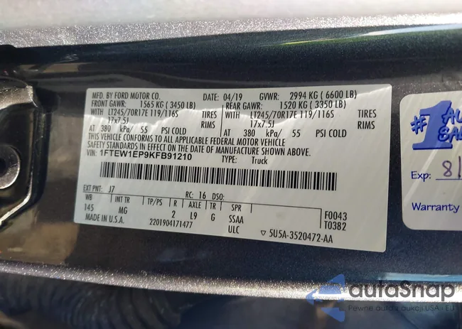 1FTEW1EP9KFB91210: 41426444