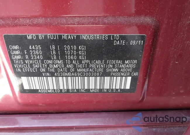 4S3BMBA69C3003087: 41429551