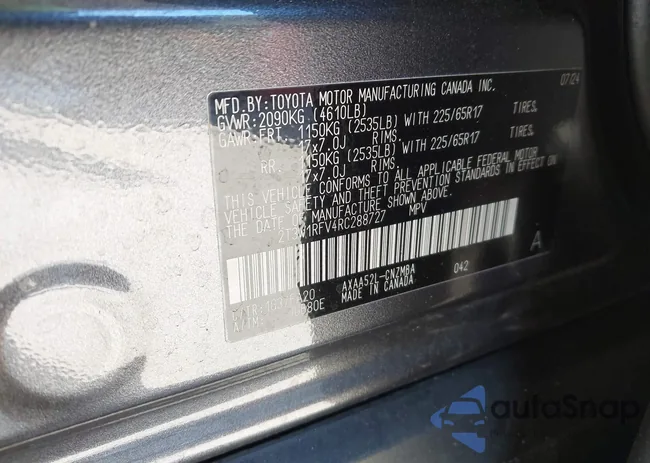 2T3W1RFV4RC288727: 41431209