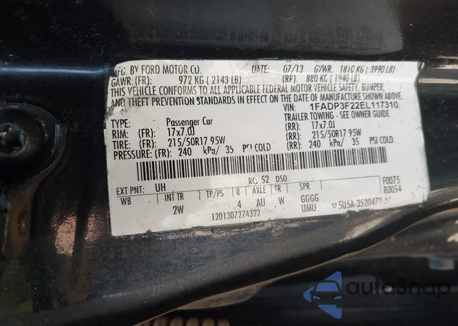 1FADP3F22EL117310: 41432260