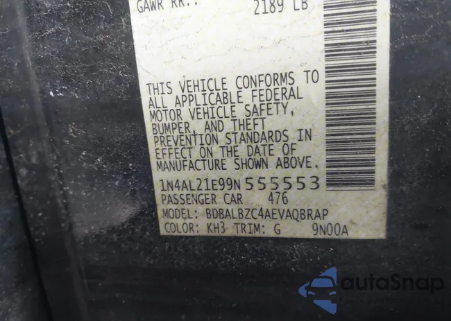 1N4AL21E99N555553: 41433993