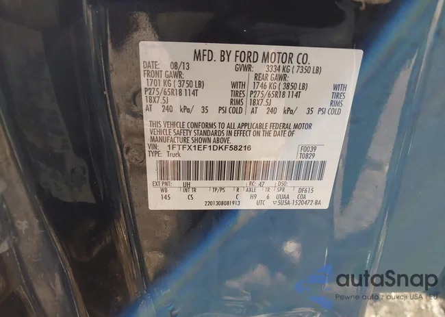 1FTFX1EF1DKF58216: 41434043