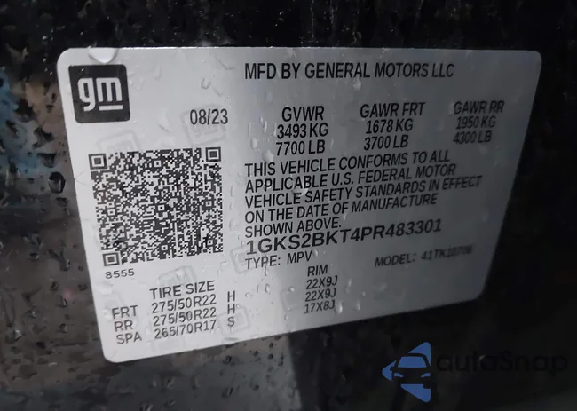 1GKS2BKT4PR483301: 41434193