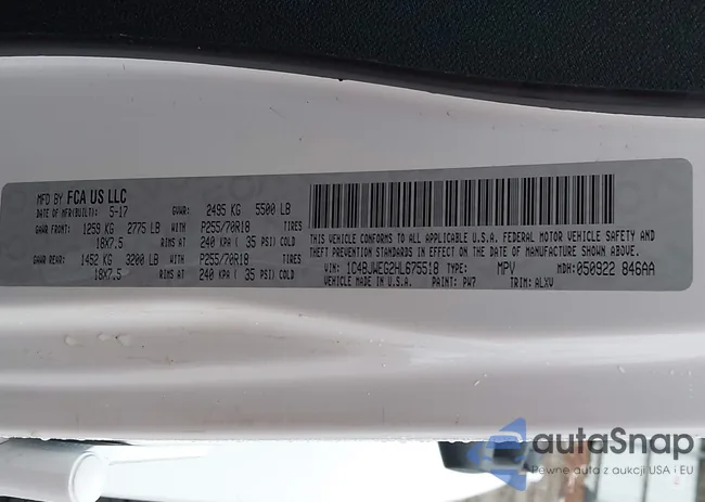 1C4BJWEG2HL675518: 41433507