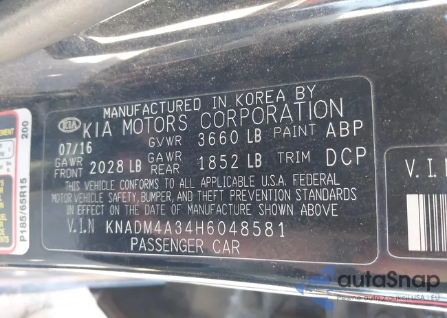 KNADM4A34H6048581: 41435037