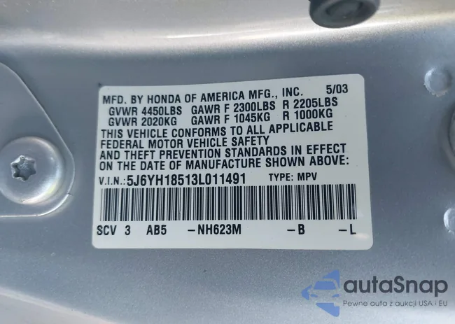 5J6YH18513L011491: 41436339