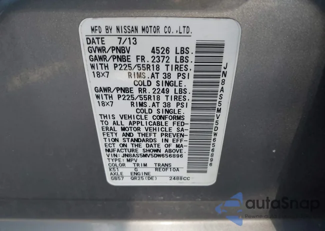 JN8AS5MV5DW656896: 41440583