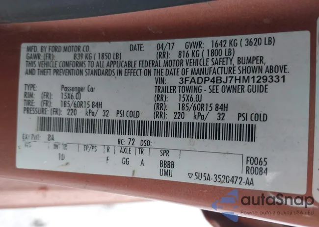 3FADP4BJ7HM129331: 41443569